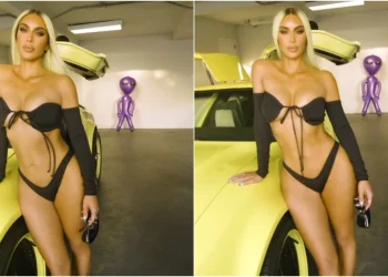 Κιμ Καρντάσιαν: Ποζάρει με μικροσκοπικό μπικίνι δίπλα σε σπορ αμάξι