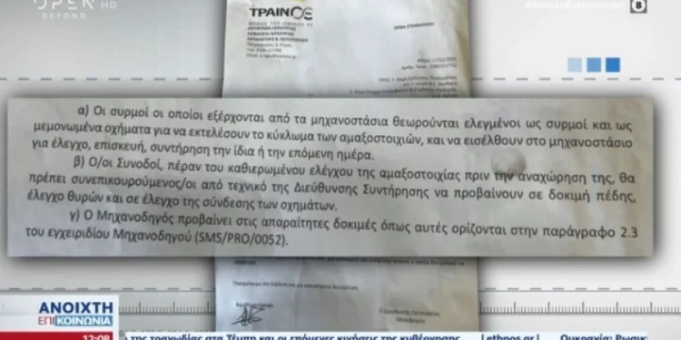 Νέο ντοκουμέντο «καίει» την ΤΡΑΙΝΟΣΕ: Οι υπάλληλοι έλεγχαν τρένα όταν έλειπαν οι επιθεωρητές