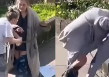 Απίστευτο! Πιάστηκε μαλλί με μαλλί με την γειτόνισσα και κατέληξε να μείνει χωρίς παντελόνι