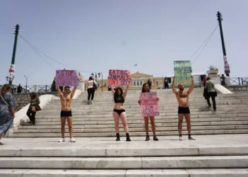 Εκλογές 2023: Και ημίγυμνοι βίγκαν ακτιβιστές στο Σύνταγμα