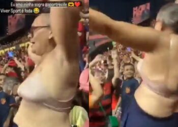 Γαμπρός έκανε viral την πεθερά του που έκανε στριπτίζ στις κερκίδες γιορτάζοντας για την ομάδα τους(Βίντεο)