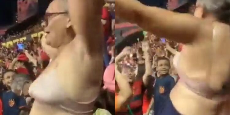 Γαμπρός έκανε viral την πεθερά του που έκανε στριπτίζ στις κερκίδες γιορτάζοντας για την ομάδα τους(Βίντεο)