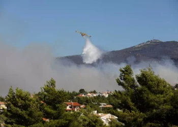 Επεσε Canadair στην Κάρυστο, ενώ επιχειρούσε στη φωτιά (video)