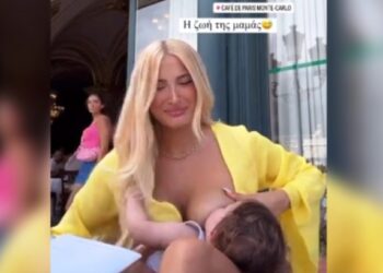 Ιωάννα Τούνη: Θηλάζει τον γιο της σε καφετέρια στο Μόντε Κάρλο – Αντιδράσεις στο Twitter