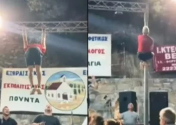 Άνδρας σε πανηγύρι στην Εύβοια μιμήθηκε τον… Spider-Man και έγινε viral(Βίντεο)