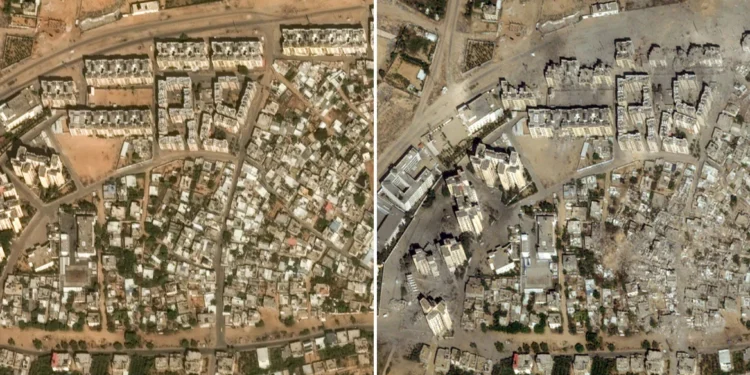 Δορυφορικές εικόνες πριν και μετά τους βομβαρδισμούς στη Λωρίδα της Γάζας
