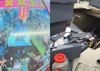 «Άνοιξε η Γη και τους κατάπιε»: Σοκαριστικό βίντεο δείχνει τη στιγμή που πάτωμα καταρρέει