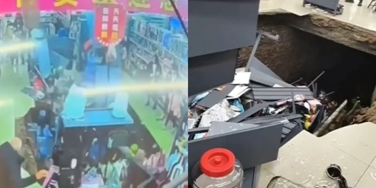 «Άνοιξε η Γη και τους κατάπιε»: Σοκαριστικό βίντεο δείχνει τη στιγμή που πάτωμα καταρρέει