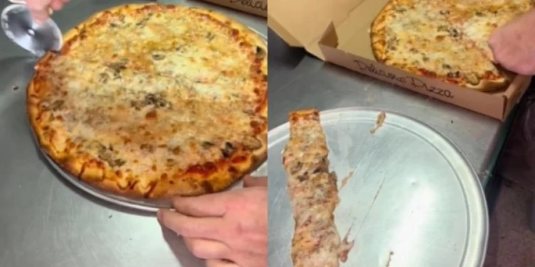 Ιδιοκτήτης πιτσαρίας δείχνει πόσο εύκολο είναι να «κλέψει» κομμάτι από πελάτη και να μην το καταλάβει (vid)