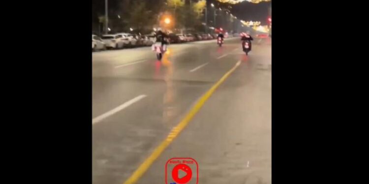 Βίντεο προκαλεί σάλο: Αστυνομικός φεύγει με σούζα από φανάρι στη Θεσσαλονίκη