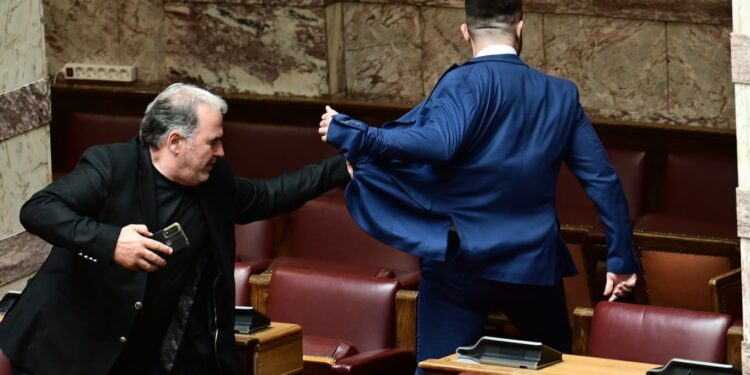 Ο πρώην βουλευτής των Σπαρτιατών, Φλώρος, γρονθοκόπησε μέσα στην ολομέλεια βουλευτή της Ελληνικής Λύσης