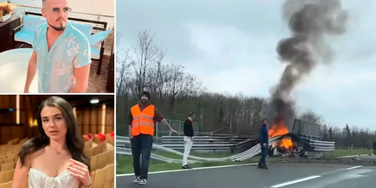 Ιταλία: Ferrari που έτρεχε με 200 κόπηκε στη μέση και έγινε παρανάλωμα του πυρός – Σκοτώθηκαν μοντέλο και dj