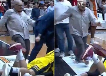 Αδιανόητο: Ηλικιωμένος φίλαθλος του Προμηθέα κλώτσησε τους παίκτες του Άρη την στιγμή που πανηγύριζαν!(Βίντεο)