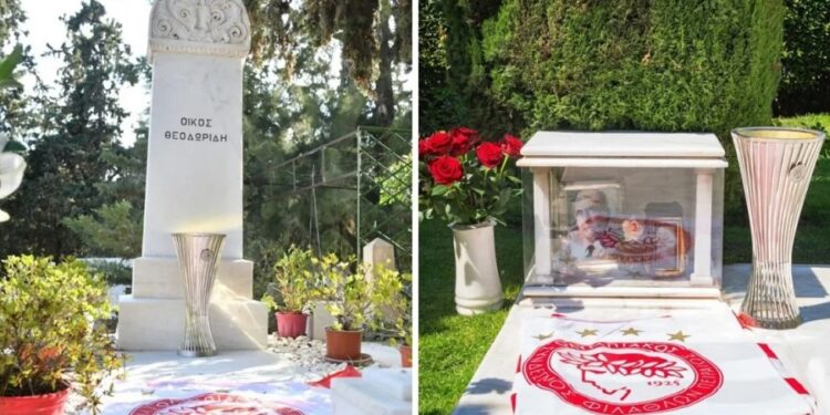 Ανατριχίλα: Στα μνήματα του Μιλτιάδη Μαρινάκη και του Σάββα Θεοδωρίδη το τρόπαιο του Conference League (Εικόνες)