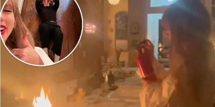 Βίντεο: Έπιασε φωτιά στο σπίτι της Τέιλορ Σουίφτ και δεν ήξερε να χρησιμοποιήσει τον πυροσβεστήρα