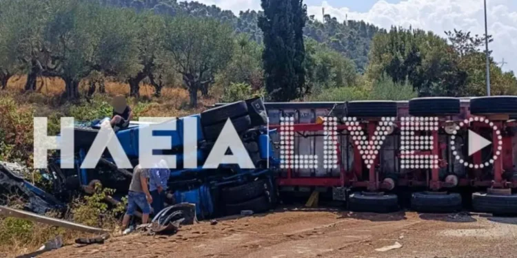 Πολύνεκρο τροχαίο στην εθνική οδό Πύργου – Κυπαρισσίας: Νταλίκα παρέσυρε τρία ΙΧ