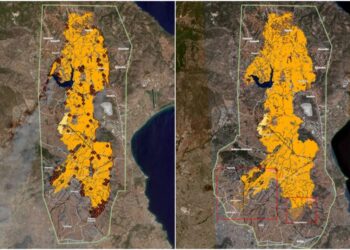 Φωτιά στην Αττική: Στάχτη πάνω από 100.000 στρέμματα – Τα νέα δεδομένα από το Copernicus