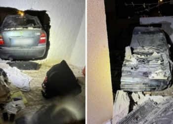 Σαντορίνη: Διαρρήκτες προσπάθησαν να ξεφύγουν και έπεσαν με το ΙΧ σε τοίχο (ΦΩΤΟ)