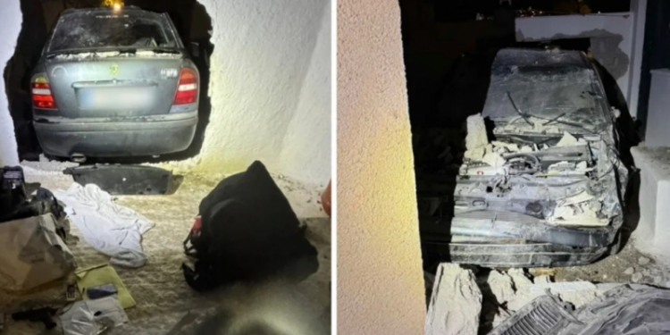 Σαντορίνη: Διαρρήκτες προσπάθησαν να ξεφύγουν και έπεσαν με το ΙΧ σε τοίχο (ΦΩΤΟ)