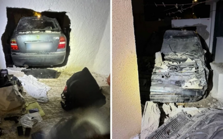 Σαντορίνη: Διαρρήκτες προσπάθησαν να ξεφύγουν και έπεσαν με το ΙΧ σε τοίχο (ΦΩΤΟ)