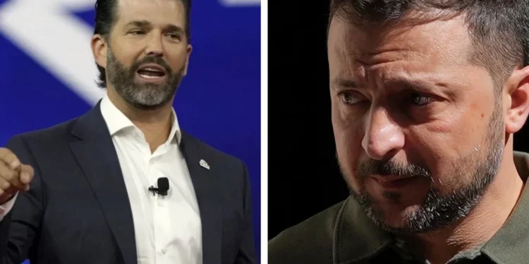 Ο Ντόναλντ Τραμπ τζούνιορ ειρωνεύεται τον Βολοντίμιρ Ζελένσκι: «38 μέρες μέχρι να χάσει το επίδομα»