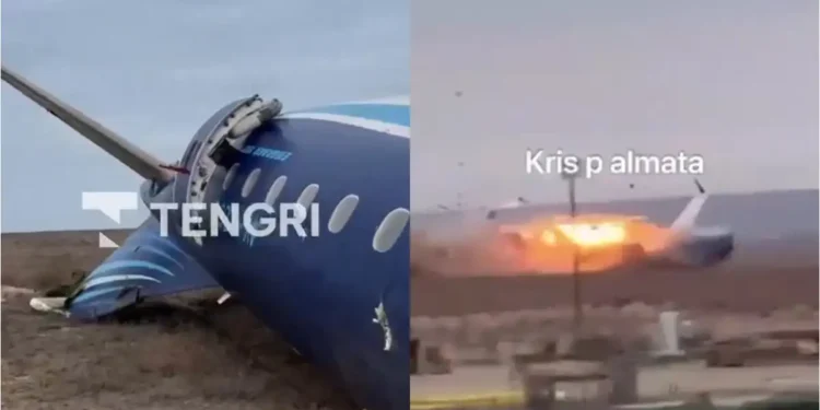 Συνετρίβη αεροπλάνο στο Καζακστάν με δεκάδες επιβαίνοντες – Το σοκαριστικό βίντεο από την πτώση του
