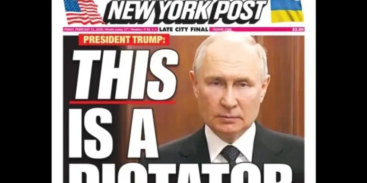 New York Post σε Ντόναλντ Τραμπ: Ο Πούτιν «είναι ο δικτάτορας»