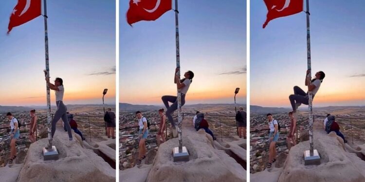 Χαμός στην Τουρκία με τουρίστρια που έκανε pole dancing σε στύλο με την σημαία – Βίντεο
