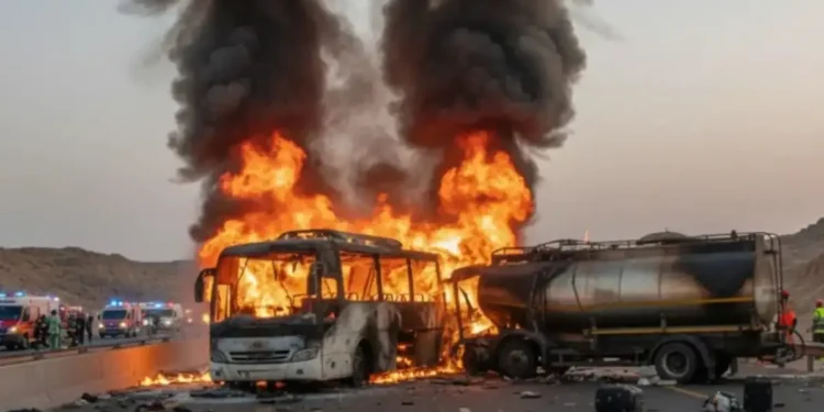 Τραγωδία στη Σαουδική Αραβία: Λεωφορείο με προσκυνητές συγκρούστηκε με βυτιοφόρο και τυλίχθηκε στις φλόγες – Δεκάδες νεκροί