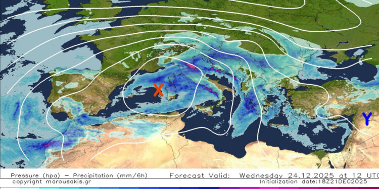 Καιρός: Διπλό κύμα κακοκαιρίας τα Χριστούγεννα – Η πρώτη τάση για την Πρωτοχρονιά