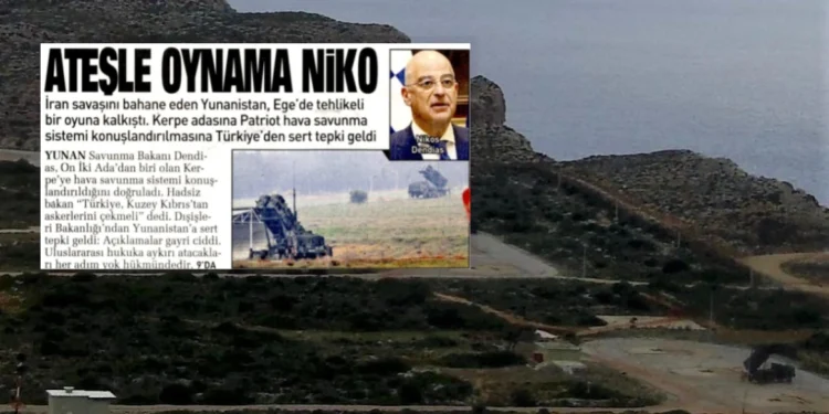 «Νίκο μην παίζεις με τη φωτιά»: Το πρωτοσέλιδο της Sabah για τον Δένδια, μετά τη μεταφορά πυραύλων Patriot στην Κάρπαθο