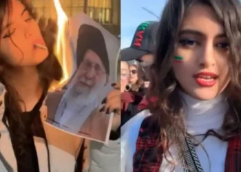 Viral ξανά η Ιρανή που άναψε τσιγάρο με φωτογραφία του Χαμενεΐ: «Στο είπα ότι θα χορέψουμε πάνω στον τάφο σου»