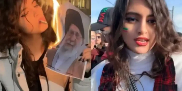 Viral ξανά η Ιρανή που άναψε τσιγάρο με φωτογραφία του Χαμενεΐ: «Στο είπα ότι θα χορέψουμε πάνω στον τάφο σου»