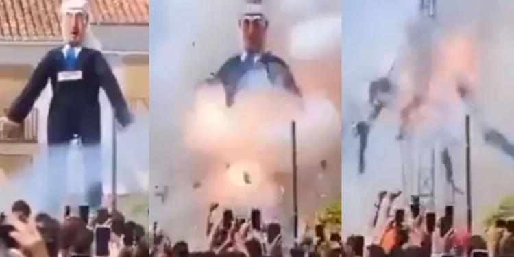 Ισπανία: Έφτιαξαν ομοίωμα 7 μέτρων του Νετανιάχου και το ανατίναξαν με εκρηκτικά – Σκληρή αντίδραση του ισραηλινού ΥΠΕΞ