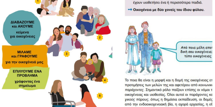 Σχολικό βιβλίο Β’ Δημοτικού παρουσιάζει στα παιδιά τις «διαφορετικές μορφές οικογένειας»